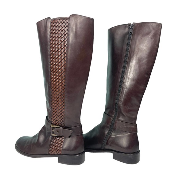 Stuart Weitzman Brown Leather Riding Boots | Size 7 - Picture 2 of 12